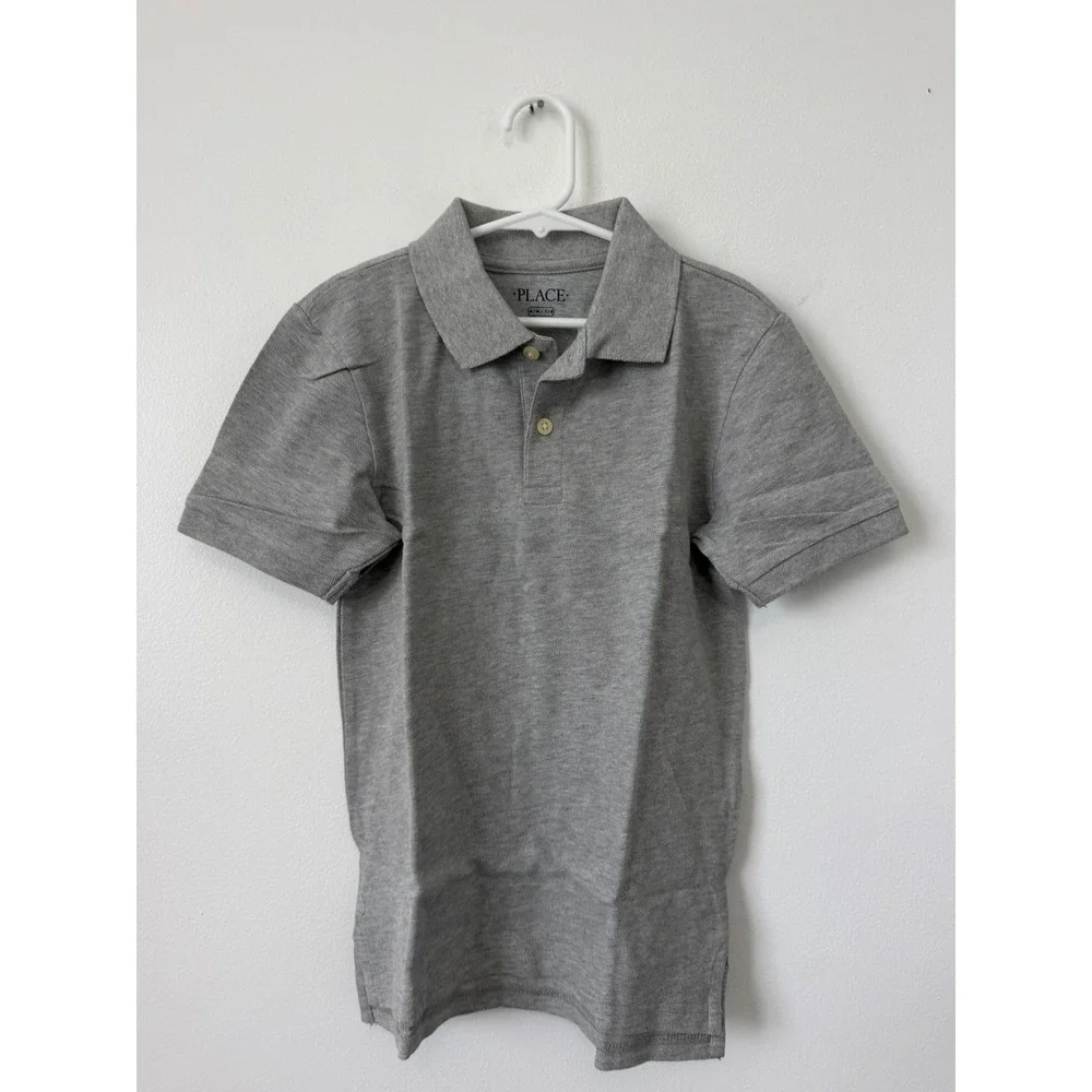 The Children's Place Boys Uniform Soft Pique Polo Gray Size Medium (7/8) – NWT